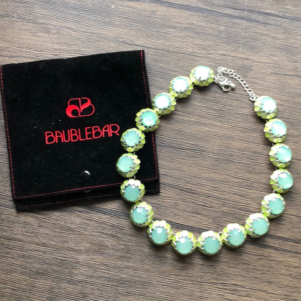 Baublebar necklace in aquamarine and green